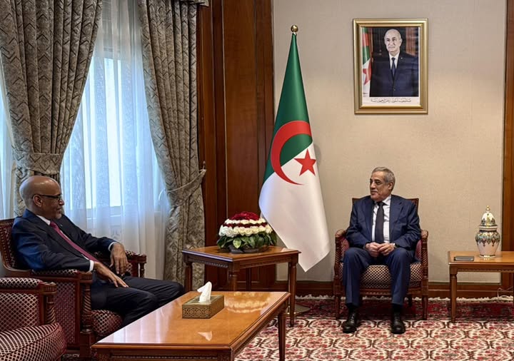 الوزير الأول نذير العرباوي، يستقبل سفير موريتانيا بالجزائر